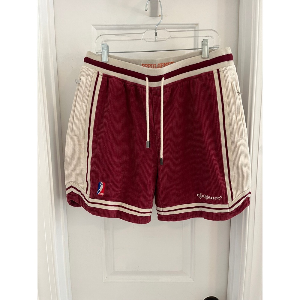 Effulgence Corduroy Basketball Shorts Burgundy Cream